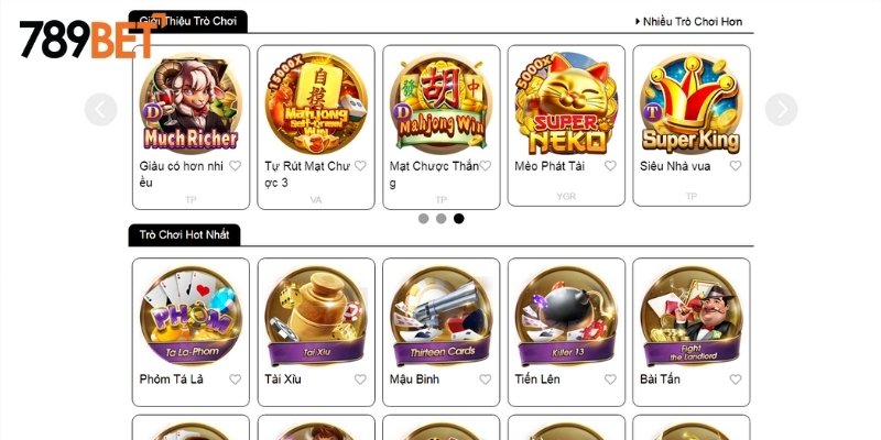 Một vài game bài 789bet siêu thú vị, dễ chơi